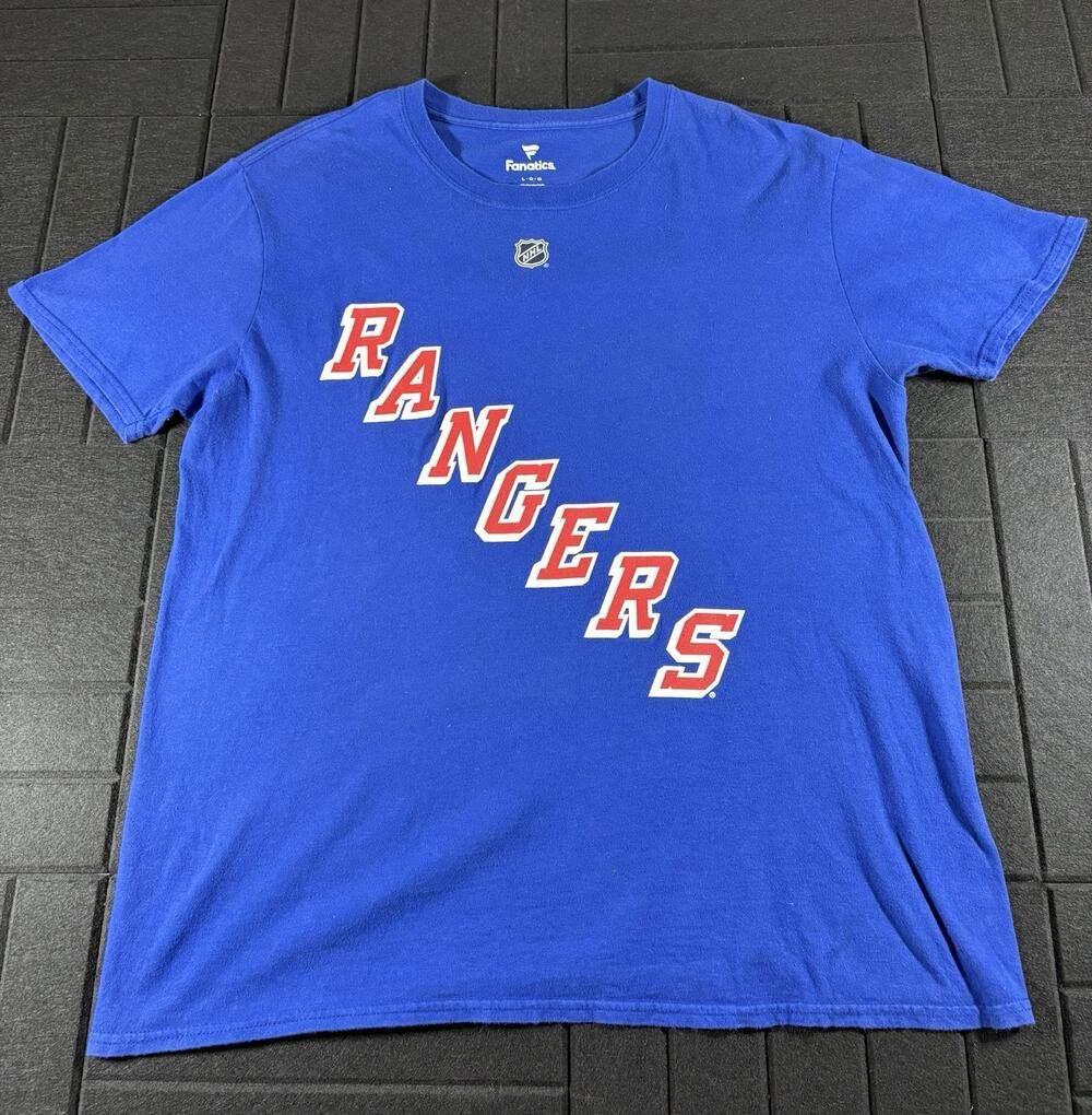 Fanatics New York Rangers Adam Fox 23 T Shirt Mens L Blue NHL Hockey Cotton